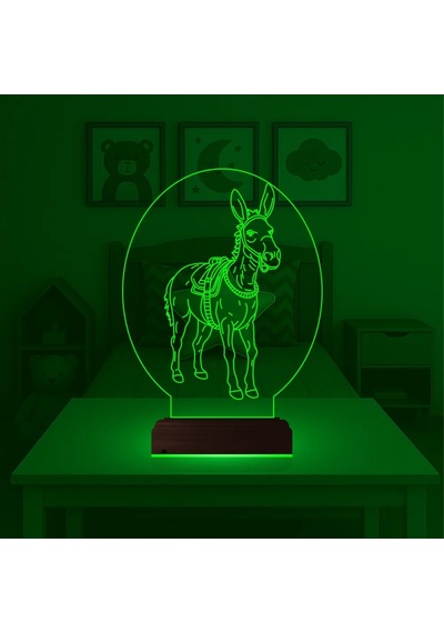 Luvivia Çocuk Odası Donkey 3d Lamba - Masa Gece Lambası Şeffaf