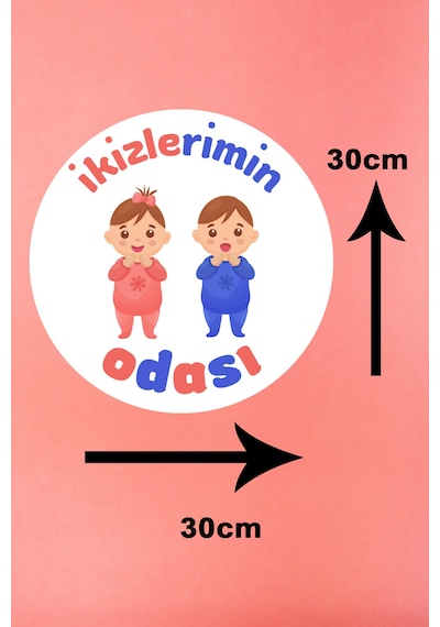 Ikiz Kız Erkek Çocuk Odası Tablo Modeli, Ahşap Kapı Duvar Süsü, Ikiz Bebek Ev Dekorasyonu