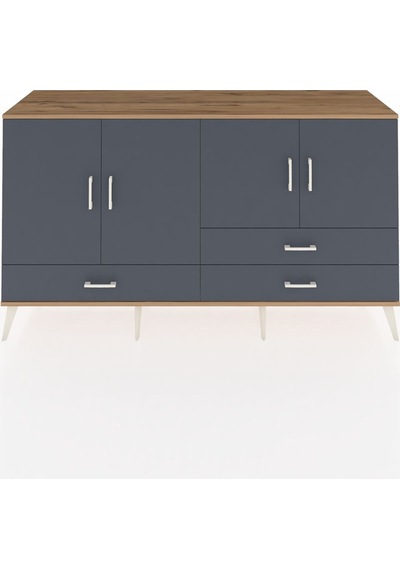 Hyperion Konsol 5 Raflı 3 Çekmeceli 4 Kapaklı 176x44x99 Çam-antra Çam-antrasit