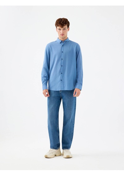 Loft Regular Fit İndigo Erkek Gömlek Lf2039536 İndigo