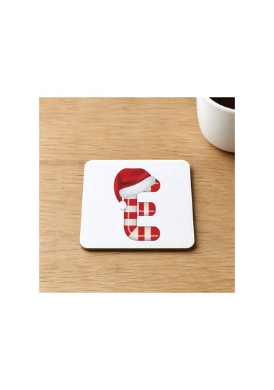 Şeker E Harfi Baskılı 9x9 Cm Kare Mdf Bardak Altlığı Ahşap Çok Renkli