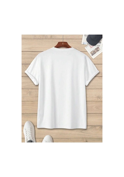 Tarzsokak Unisex Oversize Eyfel Kulesi Baskılı T-shirt Beyaz