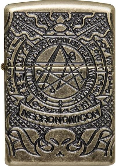 Zippo Armor Occult Necronomicon Dizayn Çakmak Sarı