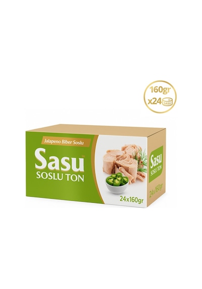 Sasu Jalapeno Biber Soslu Ton Balığı Bütün Dilim 24 x 160 G