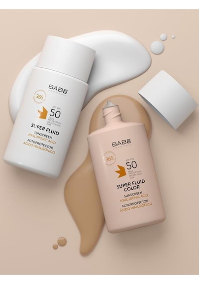 Babe Facial Sunscreen Super Fluid Color SPF50 50ml - Hyaluronik Asit İçeren Renkli Yüz Güneş Kremi