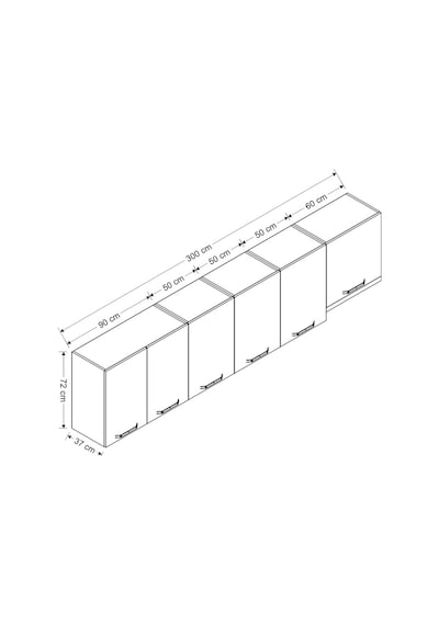 Minar 300 Cm Mutfak Dolabı Beyaz 300-B5-Üst Modül Beyaz