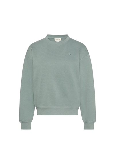 Calvin Klein Ls Archıve Logo French Terry Rlx Kadın Yeşil Sweatshirt