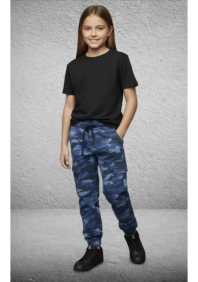 Black Steel Kız Garson Boy Kamuflaj Desen Pantolon Haki