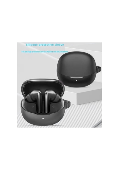Caseonn Qcy Melobuds N65 Kılıf Askı Aparatlı Mat Silikon Beyaz