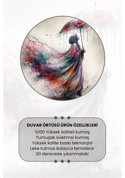 Renkli Yağmur Desenli Duvar Halısı Duvar Örtüsü Tapestry Süet Dokulu Kumaş