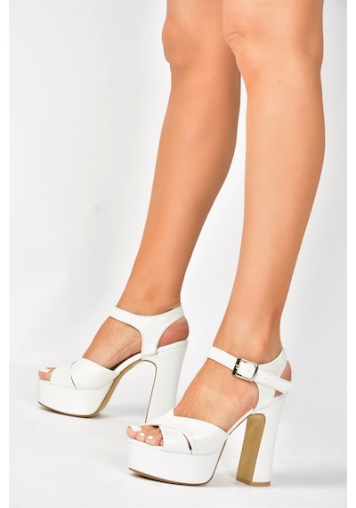 Fox Shoes Sedef Platform Topuklu Kadın Ayakkabı M348202409 Sedef
