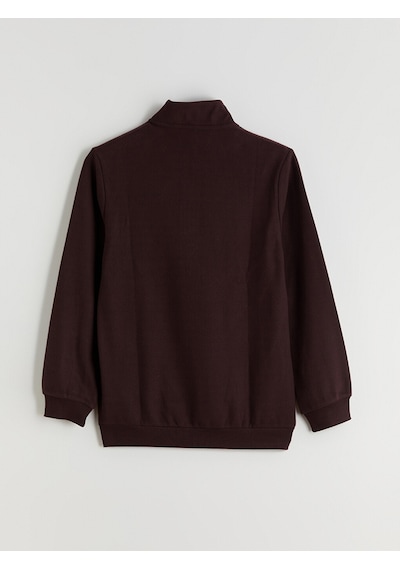 LC Waikiki Lc Waıkıkı Mürdüm Fermuarlı Dik Yaka Erkek Sweatshirt