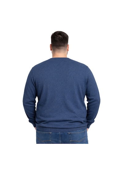 Battalmoda Erkek Büyük Beden Melanj Lacivert V Yaka Triko Kazak 3xl-4xl-5xl-6xl Lacivert Melanj