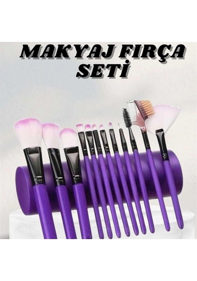 12 Parça Makyaj Fırça Seti Yumuşak Uçlu Göz Makyaj Fırçaları Taşınabilir Çantalı