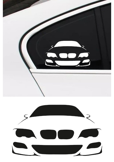 Bmw Silüet Sticker, Bmw Oto Sticker 15x9 Cm