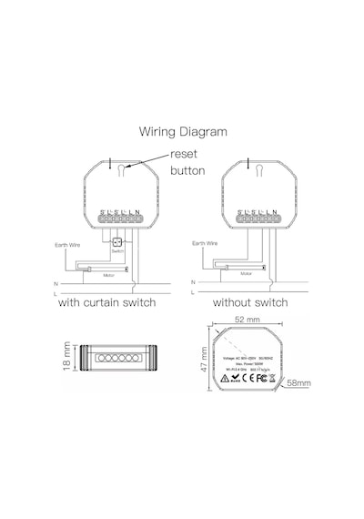 Tuya Destekli Akıllı Wifi +Rf Panjur Kepek Anahtarı