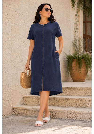 Cedy Denim Cedy Denım - Büyük Beden - Kadın Fermuarlı Taş Ve Dantel Detaylı Vintage Elbise C409 Lacivert Cedy Denim Cedy Denım - Büyük Beden - Kadın Fermuarlı Taş Ve Dantel Detaylı Vintage Elbise C409 Lacivert