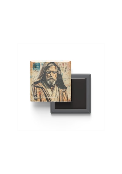 Obi-wan Kenobi - Baskılı Buzdolap Magneti Kare - 9x9 Cm