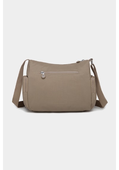 Smart Bags Orta Boy Çok Cepli Su Geçirmez Krınkıl Kumaş Kadın Omuz Çantası Açık Kahve Kahverengi