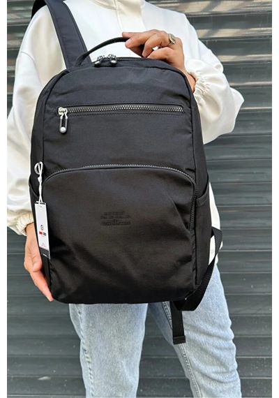 Just Polo Kadın İthal Klinkır Kumaş Şık Ve Lüks Sırt Çantası Shopper Siyah