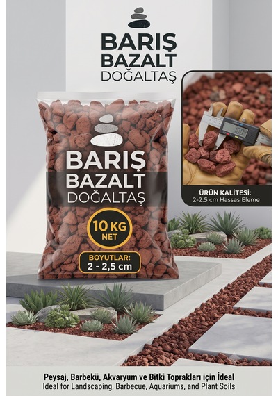 Doğal Volkanik Taşı Kırığı 2-2,5 Cm Dekoratif Bahçe Saksı Teraryum Akvaryum Taşı 10 Kg