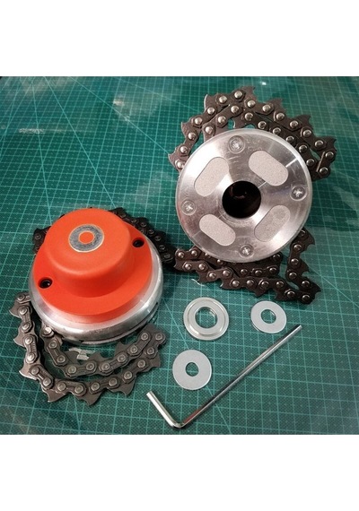 Motorlu Tırpan Universal Metal Başlık Zincirli Tırpan Aparatı Başlığı Ot Canavar Başlık