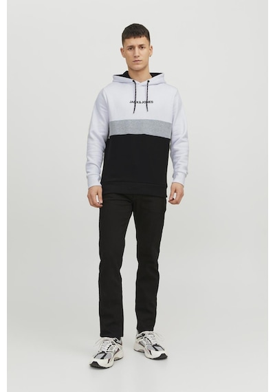 Jack & Jones Erkek Sweat 12233959 Beyaz-siyah Beyaz - Siyah