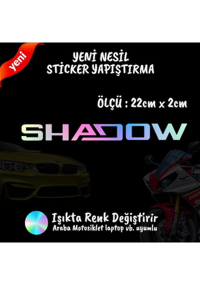 Shadow 2 Adet Hologram Sticker - Modifiye Etiket Yazı