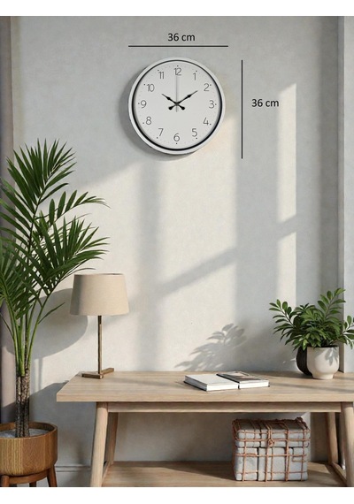 36 Cm Beyaz Dekoratif Duvar Saati Diğer