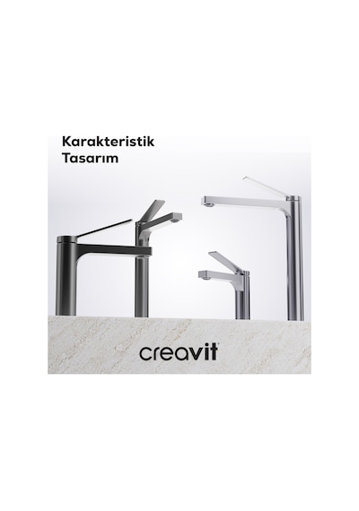 Creavit Ritmo Lavabo Armatürü Metalik Gri Bt.rt1500gr