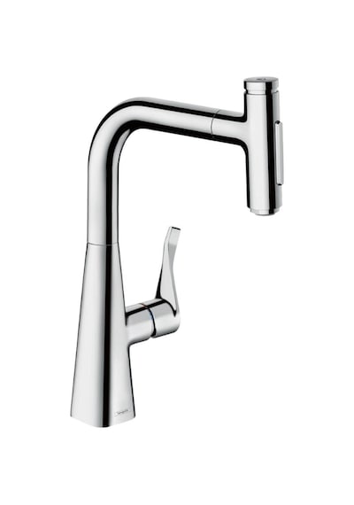 Hansgrohe Metris Select M71 Tek Kollu Eviye Bataryası 240, Çekilebilir El Duşu, 2jet, Sbox Krom krom
