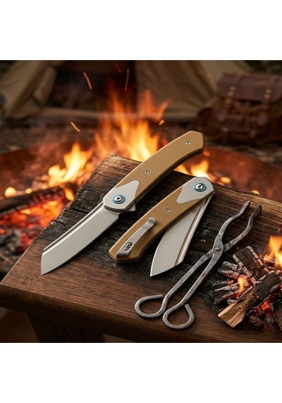 Knivox Browning Premium G10 Kabze D2 Çelik Klasik Modern Katlanır Bıçak Kahverengi