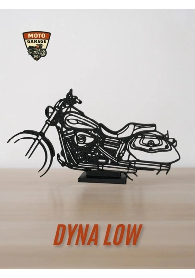 Harley Dyna Low Rider Masa Dekoru Motor Tutkunlarına Özel Motosiklet Silüeti