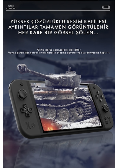 G90 Oyun Konsolu Yeni Nesil El Atarisi 2000 Mah Batarya 10.000+ Oyun 7inç Hd Ekran