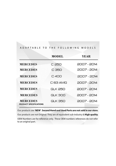 Mercedes Glk Class, C Class W204 İçin Kapı İç Açma Kolu Mat Krom