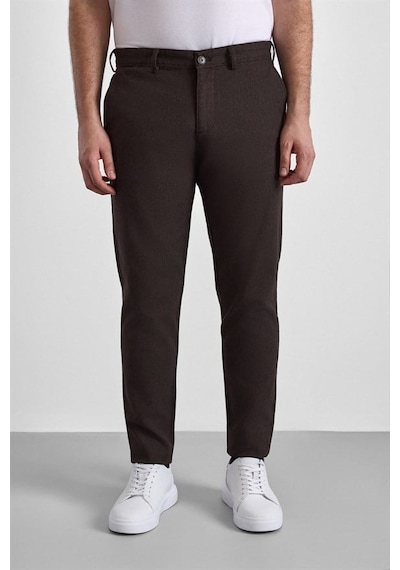 Süvari Koyu Kahve Slim Casual Pantolon Pn2020500745-kh9