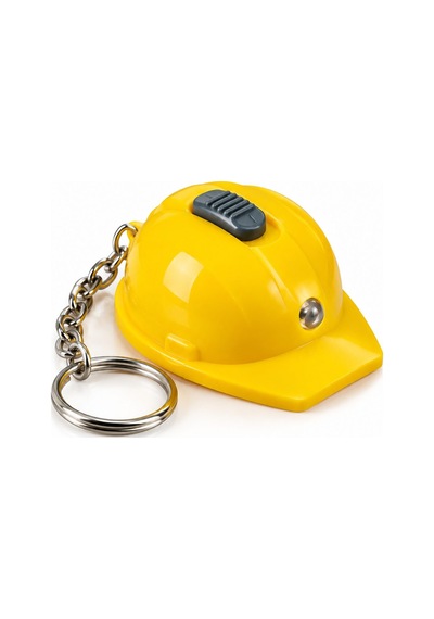 Işıklı Baret Tasarımlı Anahtarlık Şişe Açacaklı Led Işıklı Mini Anahtarlık