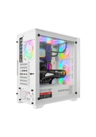 Rampage Voyager 750W 80+ Bronze Beyaz 4 RGB Auto Fan ATX Mid-t Gaming Oyuncu Kasası