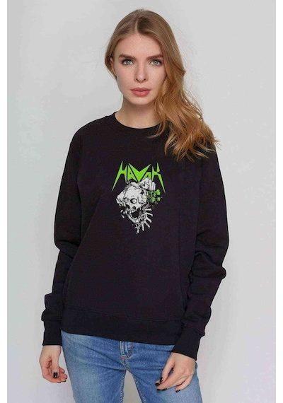 Havok Os Ipad Retina Metal Rock Baskılı Siyah Kadın Sweashirt