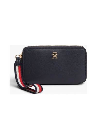 Tommy Hilfiger Th Logotape Compact Zıp Around Kadın Mavi Cüzdan - Aw0aw18699