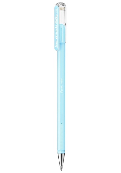 Hybrid Milky K108-ps Jel Tükenmez Kalem, Pastel Mavi, Açık Ve Renkli Kağıtlar Üzerinde Işıltılı, Çizgi Kalın Genel