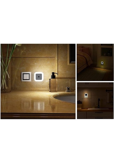 Fotoselli Led Gece Lambası, Amber Renk Sensörlü Gece Lambası, 1 Watt Amber Renk Led Gece Lambası Amber