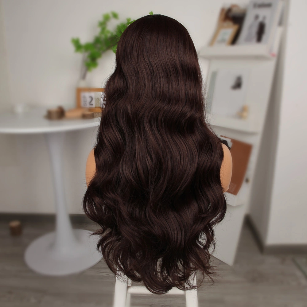 Kahve Karamel Fiber Sentetik Geniş Dalgalı Tül Peruk - Zmff-582481 Renkli