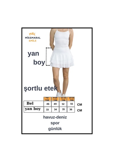 Mykonos Etek Ekru / Beyaz Içte Sabit Şortlu Yüksek Bel Likralı Bürümcük Kumaş Skirt With Shorts 4104 Ekru / Beyaz