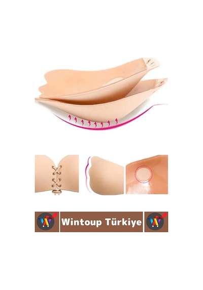 Wintoup İz Bırakmaz Kaymaz Göğüs Dikleştiren Dolgun Gösteren Toparlayan Göğüs Ucu Kapatıcı Yapışkan Sütyen Ten