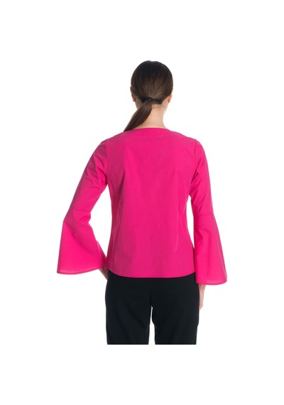 Bulalgiy Kadın Pembe Kolları Volan Bluz - Bga078443 Pembe