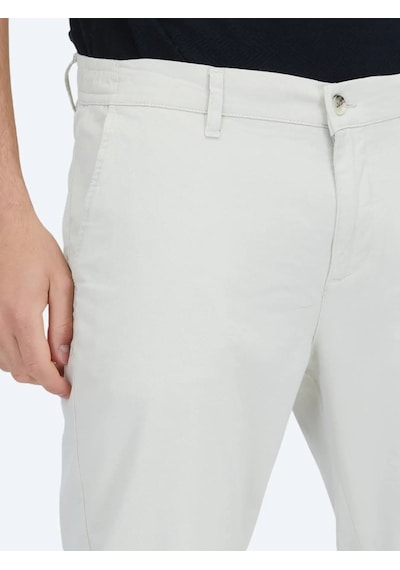 Kip Taş Düz Dokuma Jogging Fit Casual Pamuk Karışımlı Pantolon Taş