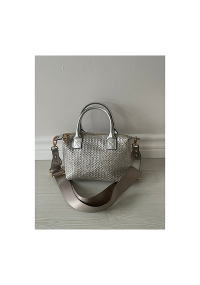 Nura Collection Gümüş Hasır Kadın Mini Mektup Model El Ve Omuz Çantası Gümüş - 851608308 Gümüş