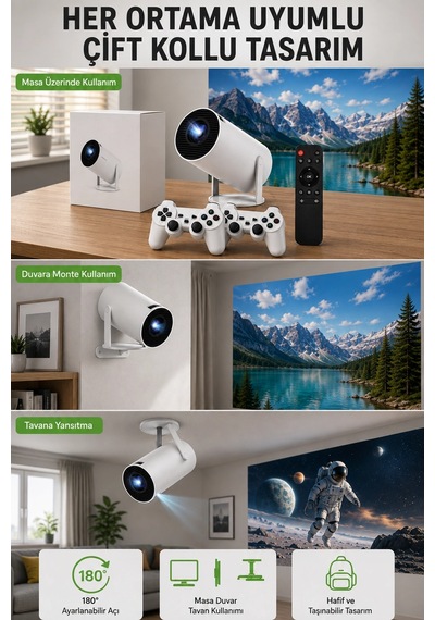 Kablosuz 4k Projeksiyon - Wi Fi 6 & Bluetooth 5.0 İle Oyun Ve Uygulama Merkezli Yeni Nesil
