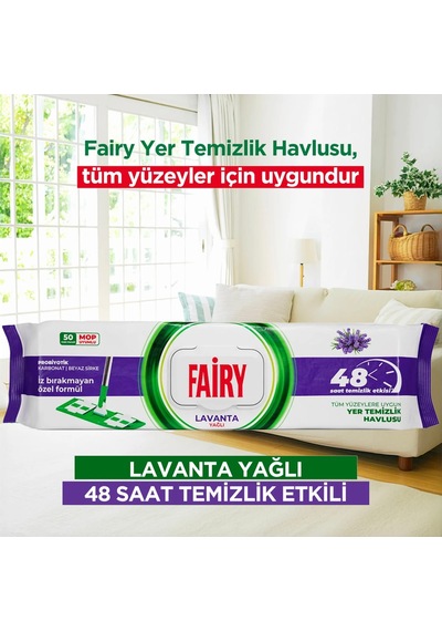 50'li Mop Uyumlu Yer Temizlik Havlusu - Lavanta Yağı